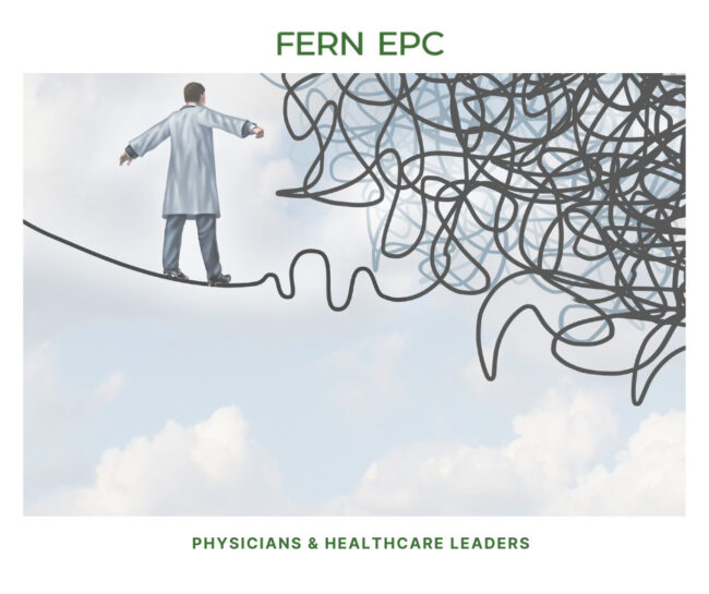 A doctor walking on a wire